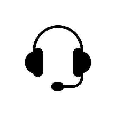 Kulaklık ikonu vektör illüstrasyonu. Kulaklık işareti ve sembol