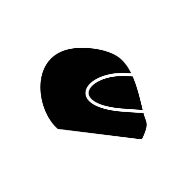 Kask simgesi vektör illüstrasyonu. Motosiklet kaskı tabelası ve sembolü. İnşaat miğferi simgesi. Güvenlik kaskı