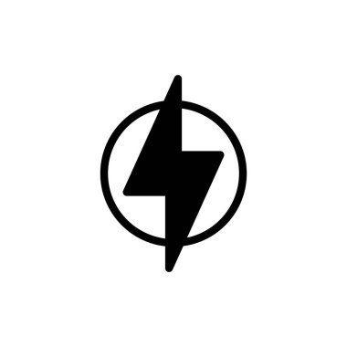 Şimşek simgesi vektör illüstrasyonu. Elektrik işareti ve sembol. Güç simgesi. enerji işareti