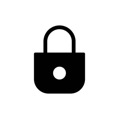 Simge vektör illüstrasyonunu kilitle. Asma kilit işareti ve sembol. Şifreleme simgesi. Güvenlik sembolü