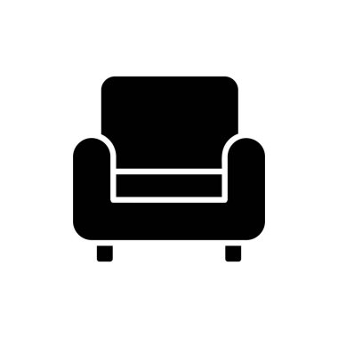 Koltuk simgesi vektör illüstrasyonu. Kanepe işareti ve sembol. mobilya simgesi