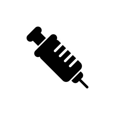 Şırınga ikonu vektör çizimi. İğne işareti ve sembol. Aşı simgesi