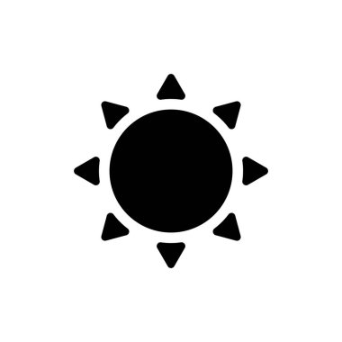 Güneş ikonu vektör illüstrasyonu. Parlaklık işareti ve sembol.