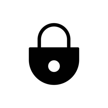 Simge vektör illüstrasyonunu kilitle. Asma kilit işareti ve sembol. Şifreleme simgesi. Güvenlik sembolü