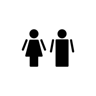 Erkek ve kadın ikon vektör çizimi. Erkek ve dişi işareti ve sembol. Kızlar ve oğlanlar