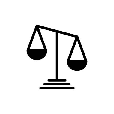 Simge vektör çizimini ölçeklendirir. Kanun ölçekli ikon. Adalet işareti ve sembol