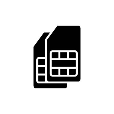 Sim kart simgesi vektör illüstrasyonu. çift sim kart işareti ve sembol