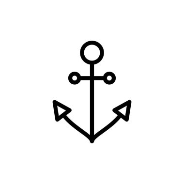 Çapa simgesi vektör illüstrasyonu. Çapa işareti ve sembol. Çapa deniz simgesi.