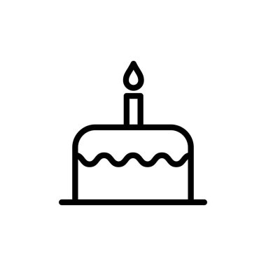 Kek simgesi vektör illüstrasyonu. Pasta işareti ve sembol. Doğum günü pastası simgesi