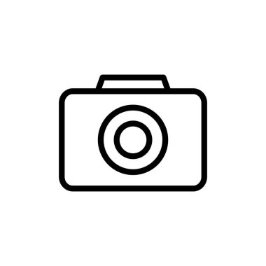 Kamera simgesi vektör illüstrasyonu. Fotoğraf makinesi işareti ve sembol. fotoğrafçılık simgesi.