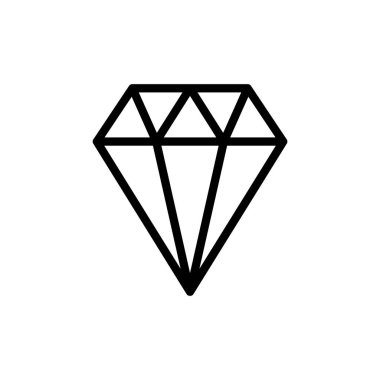 Elmas ikon vektör illüstrasyonu. Elmas taşları işareti ve sembolü