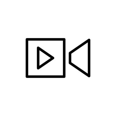 Video ikonu vektör illüstrasyonu. Video kamera işareti ve sembol. Film tabelası. Sinema