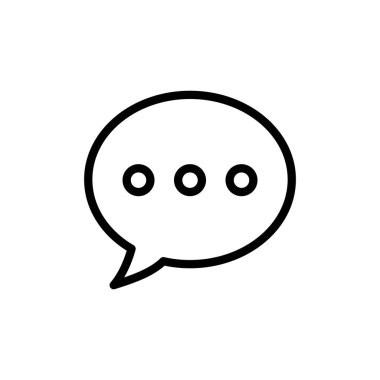 Sohbet ikonu vektör illüstrasyonu. Konuşma balonu işareti ve sembol. Yorum simgesi. ileti