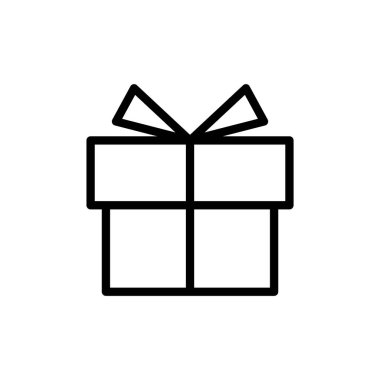 Hediye ikonu vektör çizimi. Hediye işareti ve sembol. doğum günü hediyesi