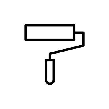 Simge vektör illüstrasyonunu boya. Boya fırçası işareti ve sembol. boyama silindiri vektörü