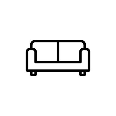 Koltuk simgesi vektör illüstrasyonu. Kanepe işareti ve sembol. mobilya simgesi
