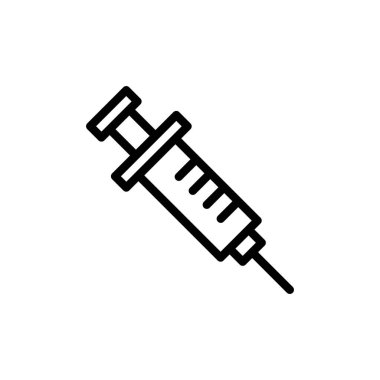 Şırınga ikonu vektör çizimi. İğne işareti ve sembol. Aşı simgesi