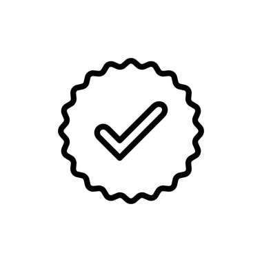 Doğrulanmış ikon vektör illüstrasyonu. Doğrulama işareti. onaylanmış işaret ve sembol