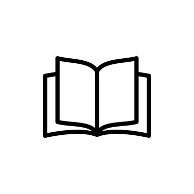 Kitap ikonu vektör çizimi. Açık kitap işareti ve sembol. Kitap simgesi