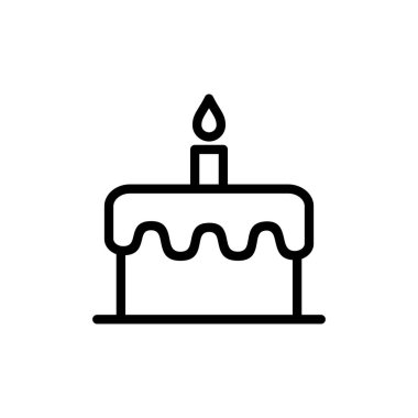 Kek simgesi vektör illüstrasyonu. Pasta işareti ve sembol. Doğum günü pastası simgesi