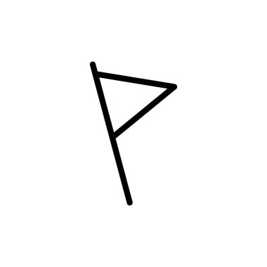 Bayrak simgesi vektör illüstrasyonu. GPS yer kodu haritası. Konum belirleyici simgesi.