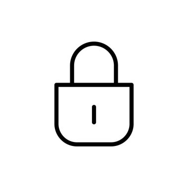 Simge vektör illüstrasyonunu kilitle. Asma kilit işareti ve sembol. Şifreleme simgesi. Güvenlik sembolü