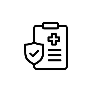 Tıbbi sigorta ikonu vektör çizimi. Sağlık sigortası ve sembol