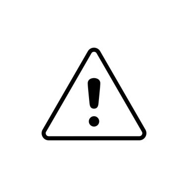 Tehlike ikonu vektör çizimi. Dikkat işareti ve sembol. Tehlike uyarısı işareti