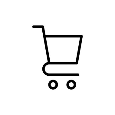 Alışveriş ikonu vektör illüstrasyonu. Alışveriş arabası işareti ve sembol. Trolley simgesi