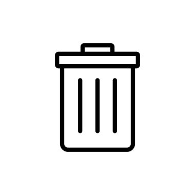 Çöp ikonu vektör illüstrasyonu. Çöp kutusu simgesi. İşareti ve sembolü sil.