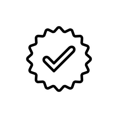 Doğrulanmış ikon vektör illüstrasyonu. Doğrulama işareti. onaylanmış işaret ve sembol