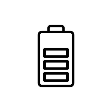 Batarya ikonu vektör çizimi. Pil şarj işareti ve sembol. pil şarj seviyesi