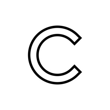 Telif hakkı ikon vektör illüstrasyonu. telif hakkı işareti ve sembol