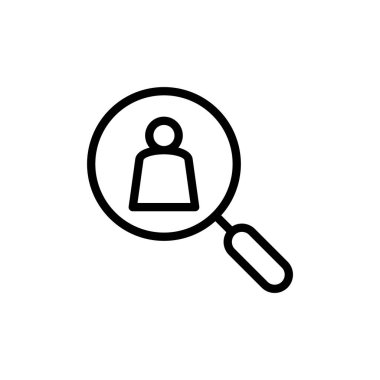 Simge vektör illüstrasyonu işe alınıyor. Arama işi boşluk işareti ve sembol. İnsan kaynakları konsepti. İşe alım.