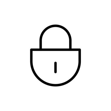 Simge vektör illüstrasyonunu kilitle. Asma kilit işareti ve sembol. Şifreleme simgesi. Güvenlik sembolü