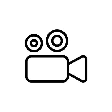 Video ikonu vektör illüstrasyonu. Video kamera işareti ve sembol. Film tabelası. Sinema