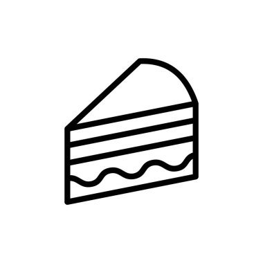 Kek simgesi vektör illüstrasyonu. Pasta işareti ve sembol. Doğum günü pastası simgesi