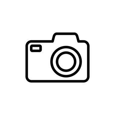 Kamera simgesi vektör illüstrasyonu. Fotoğraf makinesi işareti ve sembol. fotoğrafçılık simgesi.