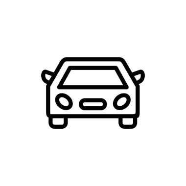 Araba ikonu vektör illüstrasyonu. Araba işareti ve sembol. küçük sedan