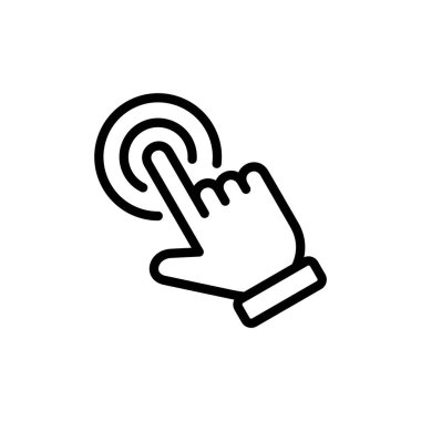 El ile ikon vektör illüstrasyonuna tıklayın. İşaret ve sembol. el imleç simgesi