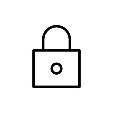 Simge vektör illüstrasyonunu kilitle. Asma kilit işareti ve sembol. Şifreleme simgesi. Güvenlik sembolü