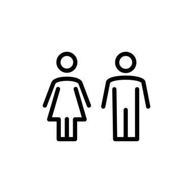 Erkek ve kadın ikon vektör çizimi. Erkek ve dişi işareti ve sembol. Kızlar ve oğlanlar
