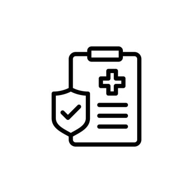 Tıbbi sigorta ikonu vektör çizimi. Sağlık sigortası ve sembol