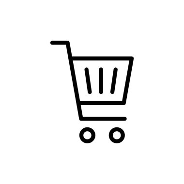 Alışveriş ikonu vektör illüstrasyonu. Alışveriş arabası işareti ve sembol. Trolley simgesi