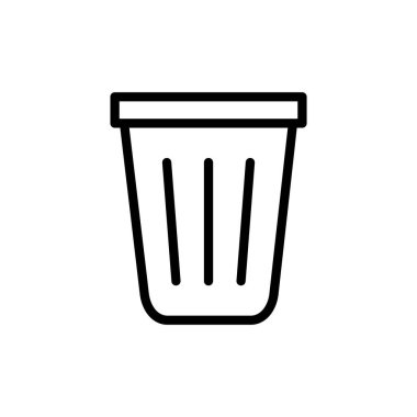 Çöp ikonu vektör illüstrasyonu. Çöp kutusu simgesi. İşareti ve sembolü sil.