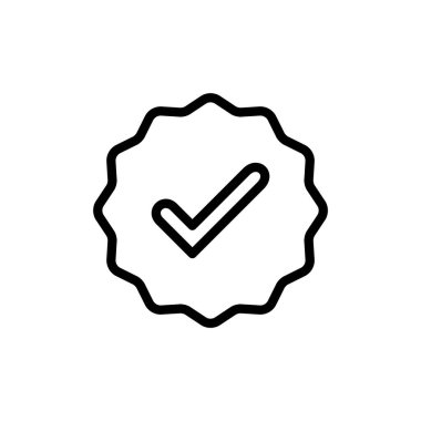 Doğrulanmış ikon vektör illüstrasyonu. Doğrulama işareti. onaylanmış işaret ve sembol