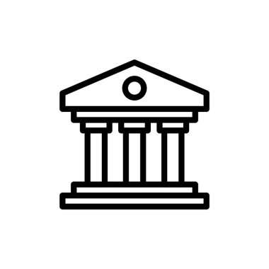 Banka simgesi vektör illüstrasyonu. Banka işareti ve sembol, müze, üniversite