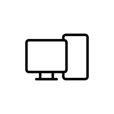 Bilgisayar simgesi vektör illüstrasyonu. bilgisayar izleme işareti ve simgesi