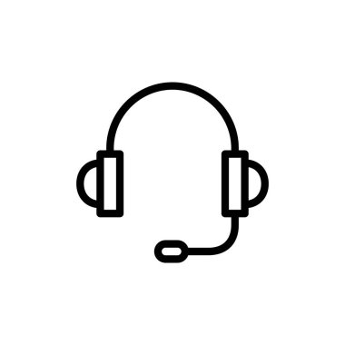 Kulaklık ikonu vektör illüstrasyonu. Kulaklık işareti ve sembol