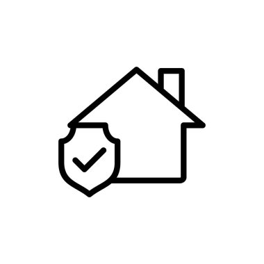Ev sigortası ikonu vektör illüstrasyonu. ev koruma işareti ve sembol